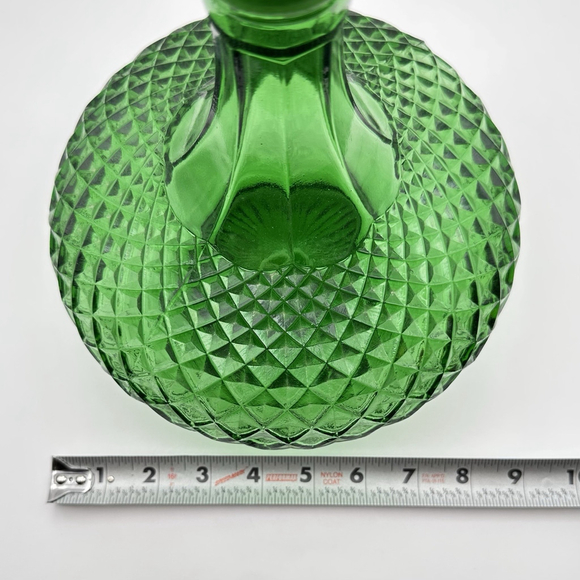 MCM Italian Diamond-Cut LARGE Sized Genie Bottle Decanter & Glasses Set Of 3 - Picture 7 of 9